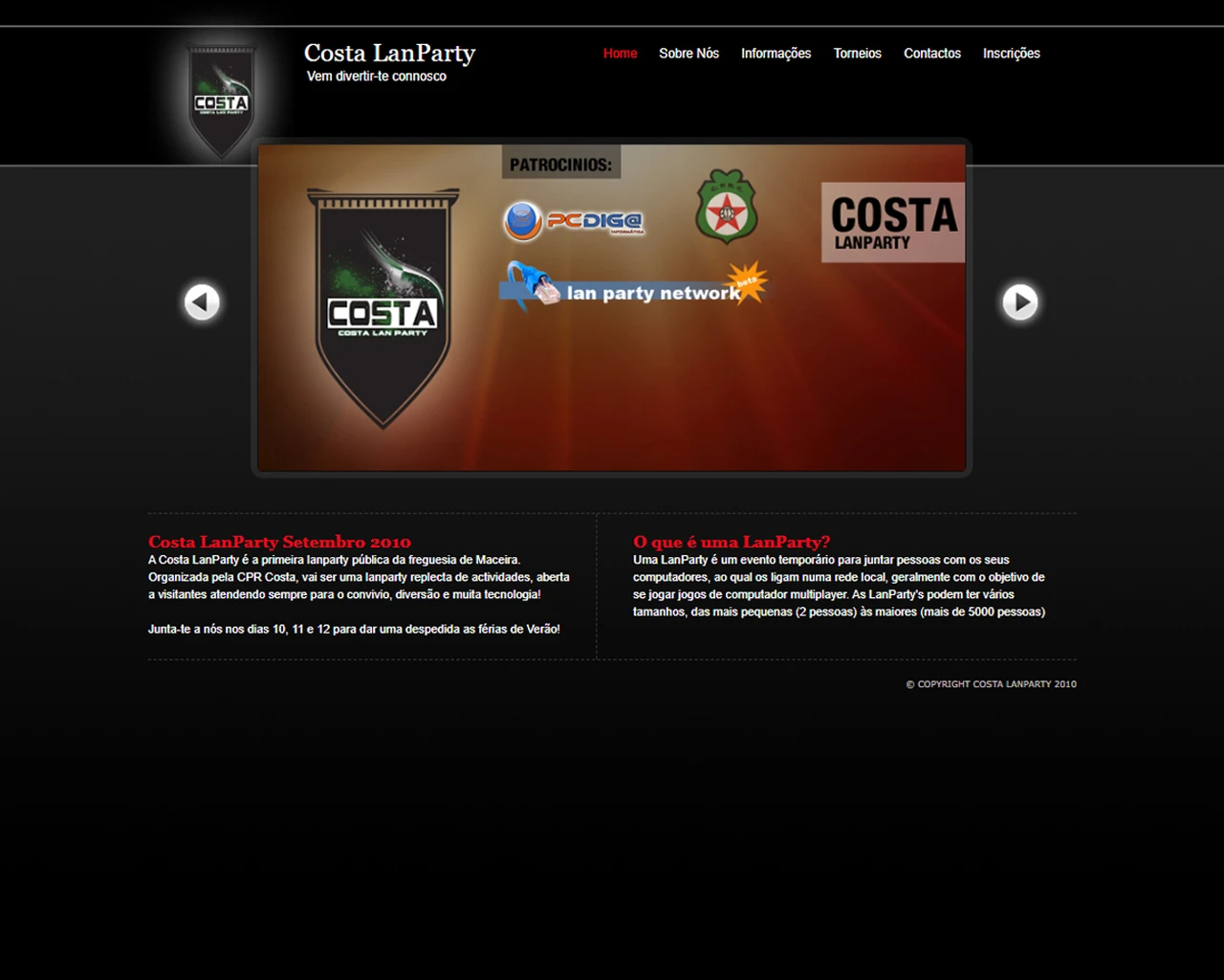 Costa Lan-Party Website